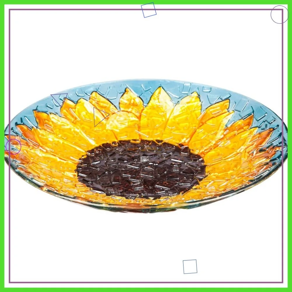 18" Hand Painted Glass Bird Bath Bowl | Evergreen Garden Outdoor Decoration - No Stand
18" Hand Painted Glass Bird Bath Bowl | Evergreen Garden Outdoor Decoration - No Stand