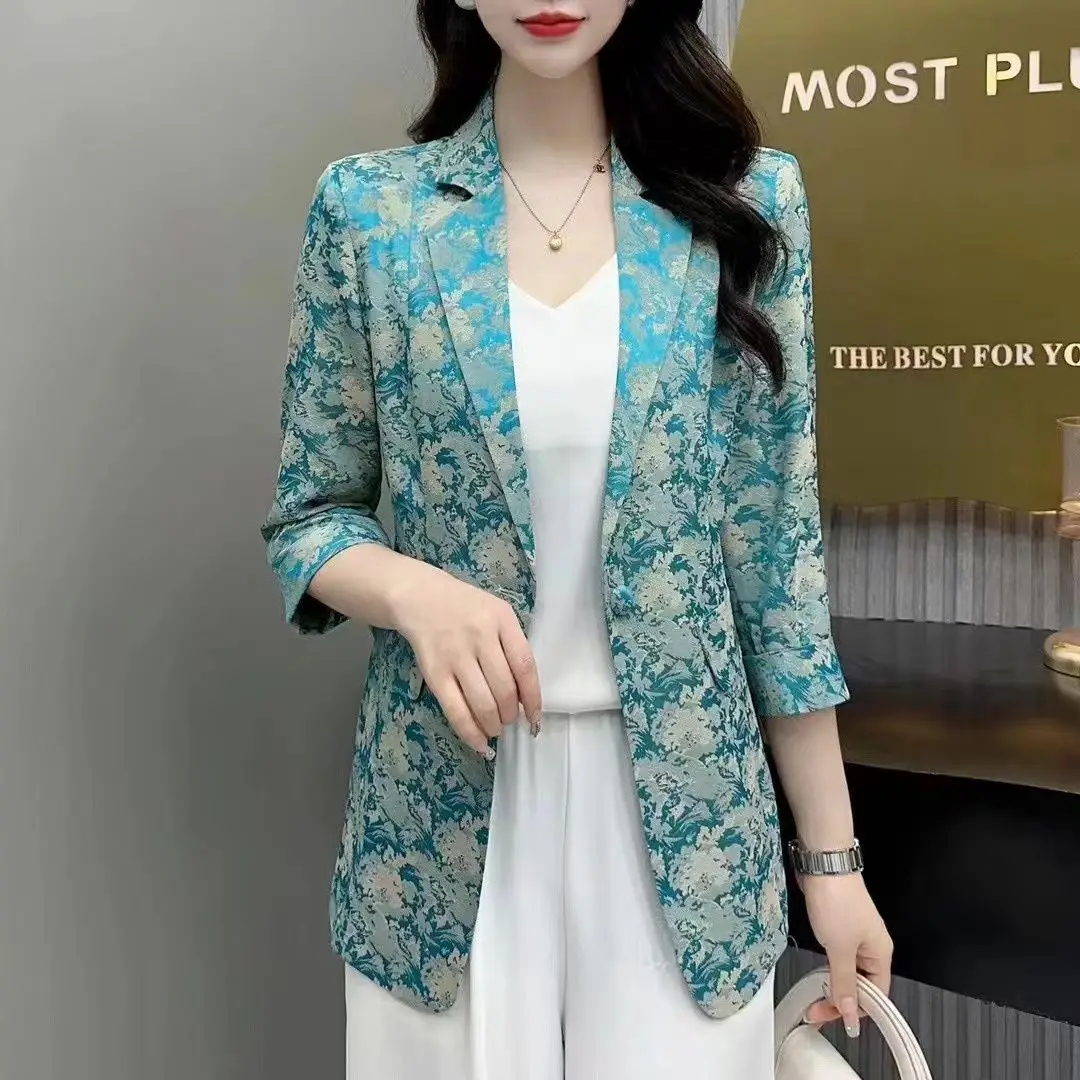 New Chinese Jacquard Blazer Floral Print Women's Jacket Elegant Luxe Spring Tailored Croptop
New Chinese Jacquard Blazer Floral Print Women's Jacket Elegant Luxe Spring Tailored Croptop