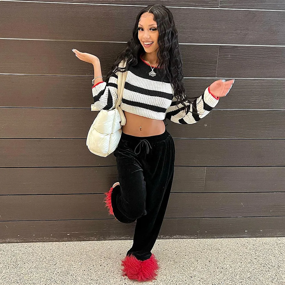 Sexy Backless Knit Top Stripe Tie Blouse Tops Spring Summer Pullover Sweater Women
Sexy Backless Knit Top Stripe Tie Blouse Tops Spring Summer Pullover Sweater Women