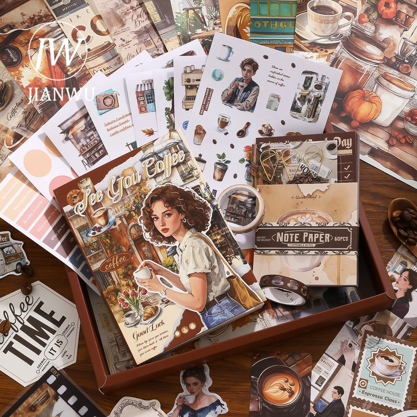 JIANWU Slow Enjoy Life Series Vintage Character Coffee Museum Landscape Material Collage Gift Box Creative Journal Stationery
JIANWU Slow Enjoy Life Series Vintage Character Coffee Museum Landscape Material Collage Gift Box Creative Journal Stationery