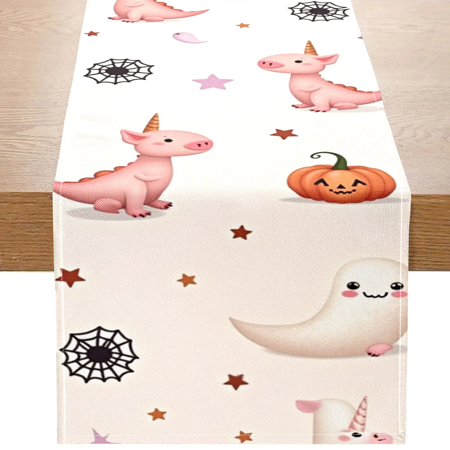 1 Piece Halloween-Themed Table Runner with Cute Pets, Featuring Unicorn, Dinosaur, Ghost, and Pumpkin Designs, Suitable for Children
1 Piece Halloween-Themed Table Runner with Cute Pets, Featuring Unicorn, Dinosaur, Ghost, and Pumpkin Designs, Suitable for Children