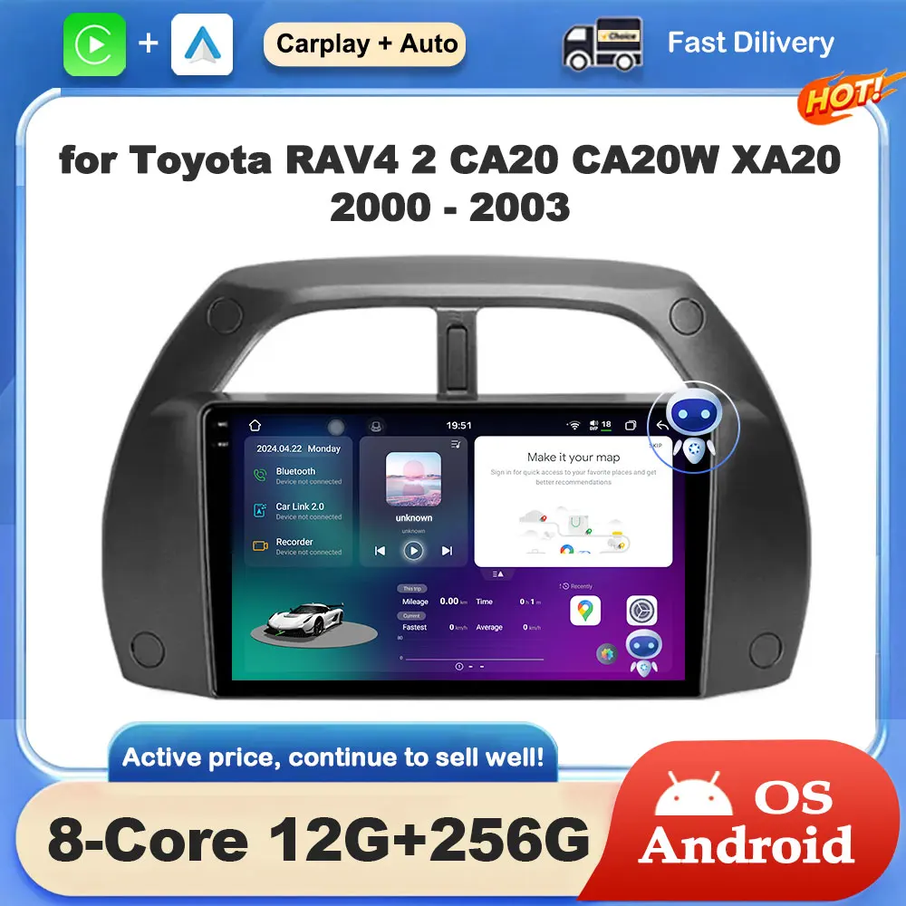GPS Navigation for Toyota RAV4 2 CA20 CA20W XA20 2000 - 2003 Android Auto Car Radio Video Multimedia Player DSP Stereo HD Screen
GPS Navigation for Toyota RAV4 2 CA20 CA20W XA20 2000 - 2003 Android Auto Car Radio Video Multimedia Player DSP Stereo HD Screen