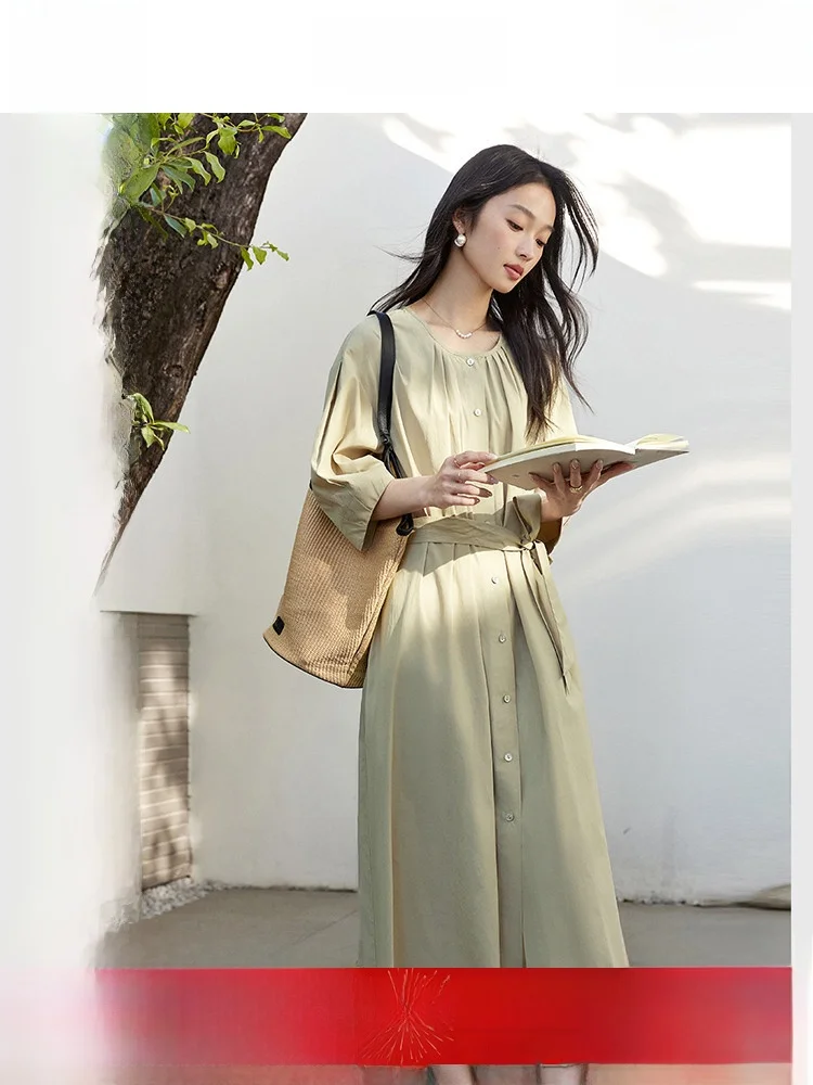 Retro Commuter Lyocell Dr Women's Autumn New Sle Slimming Long Dr Button Detail Midi Skirt H-ape Pure Color
Retro Commuter Lyocell Dr Women's Autumn New Sle Slimming Long Dr Button Detail Midi Skirt H-ape Pure Color