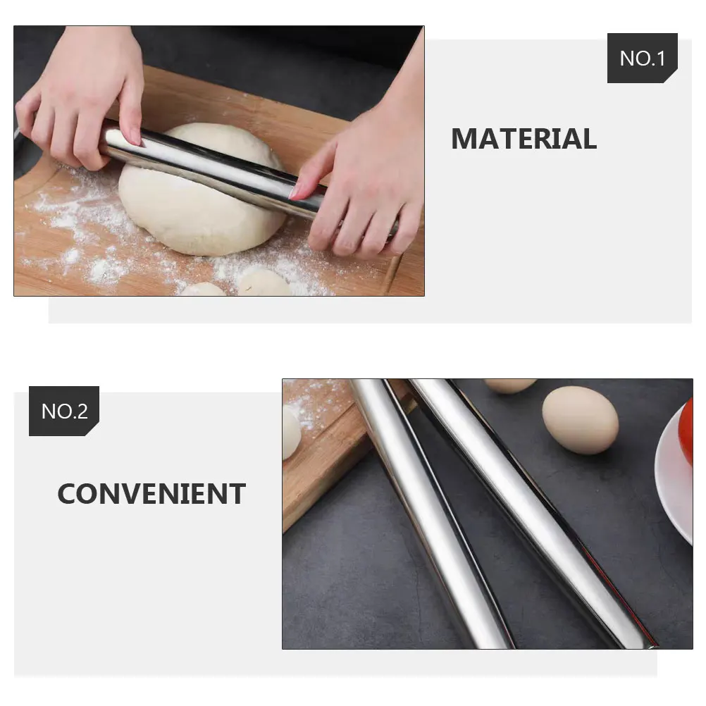 Stainless Steel for Baking Dough Roller Cookies Pie Pasta Pizza Rolling Pin Smooth Surface Household Kitchen
Stainless Steel for Baking Dough Roller Cookies Pie Pasta Pizza Rolling Pin Smooth Surface Household Kitchen