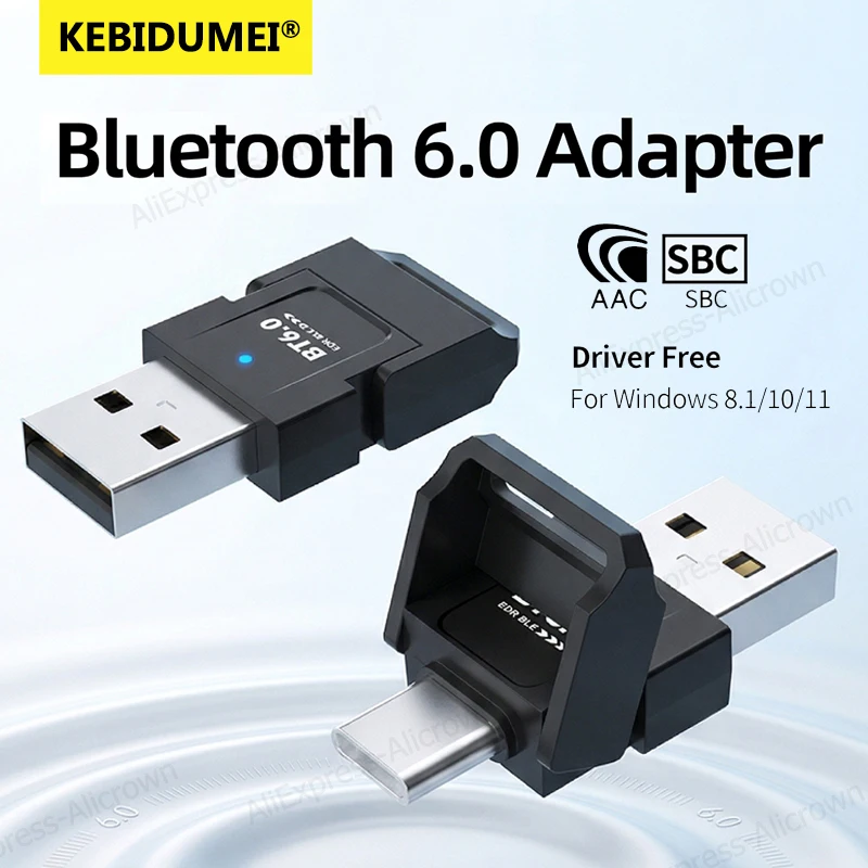 KEBIDUMEI Mini Wireless Dongle Bluetooth 6.0 Smart BT Audio Transmitter Supports Windows 8.1/10/11 for Keyboard Mouse Headphone
KEBIDUMEI Mini Wireless Dongle Bluetooth 6.0 Smart BT Audio Transmitter Supports Windows 8.1/10/11 for Keyboard Mouse Headphone