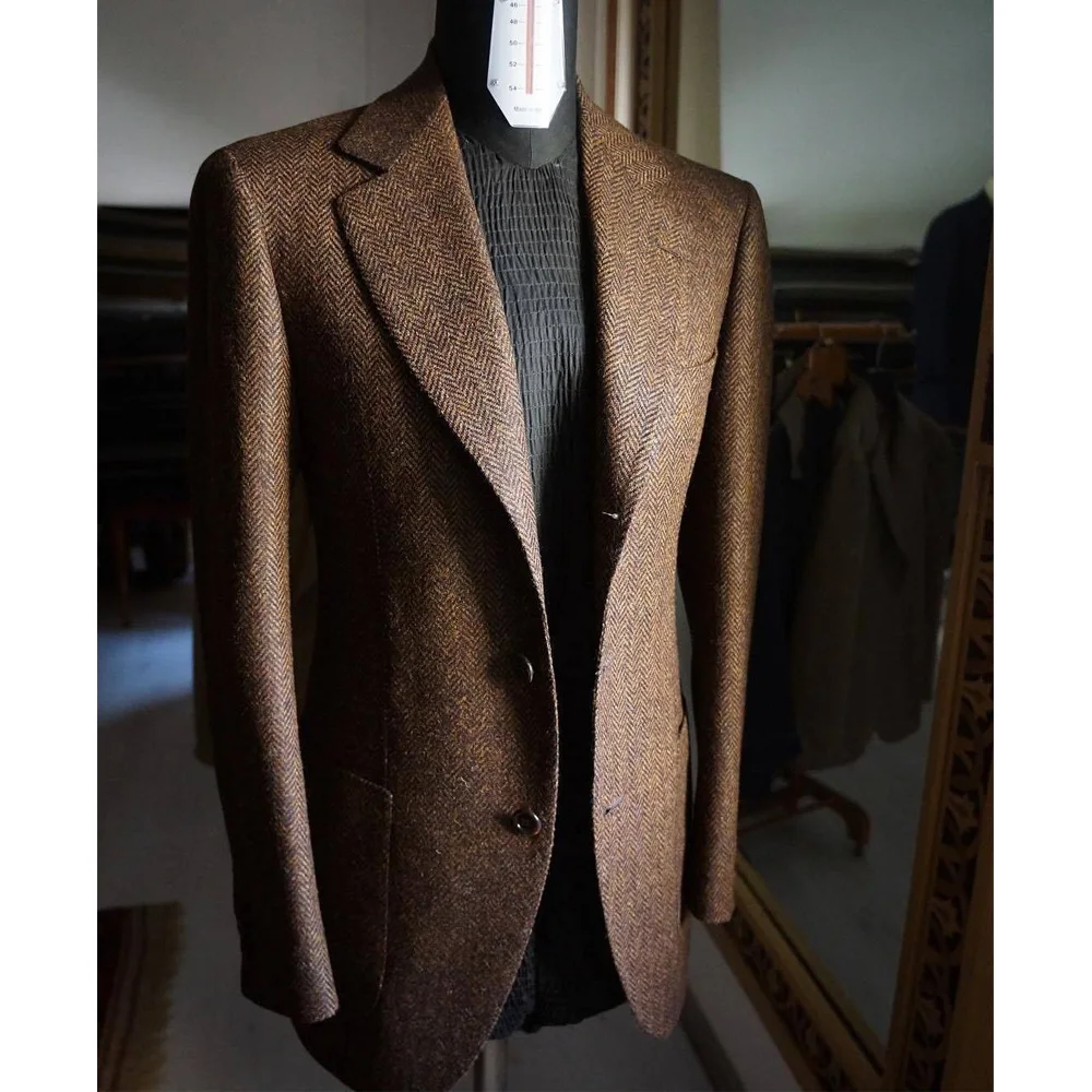 Business Style Suit Jackets for Man Jackets High Quality Vintage Herringbone Fabric Urban Blazers Notch Lapels Casual Fashion
Business Style Suit Jackets for Man Jackets High Quality Vintage Herringbone Fabric Urban Blazers Notch Lapels Casual Fashion
