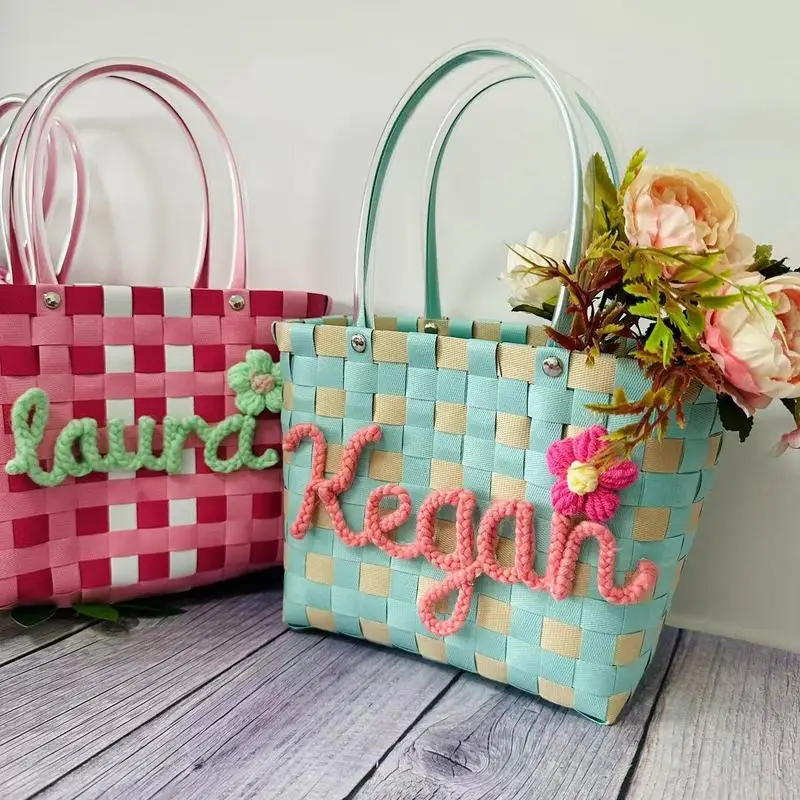 NEW Hand-Made Diy Holiday Style Handbag Hand-Woven Vegetable Basket Bag Color Plaid Bag Diy Bag Cospaly Bag Friend Gift
NEW Hand-Made Diy Holiday Style Handbag Hand-Woven Vegetable Basket Bag Color Plaid Bag Diy Bag Cospaly Bag Friend Gift