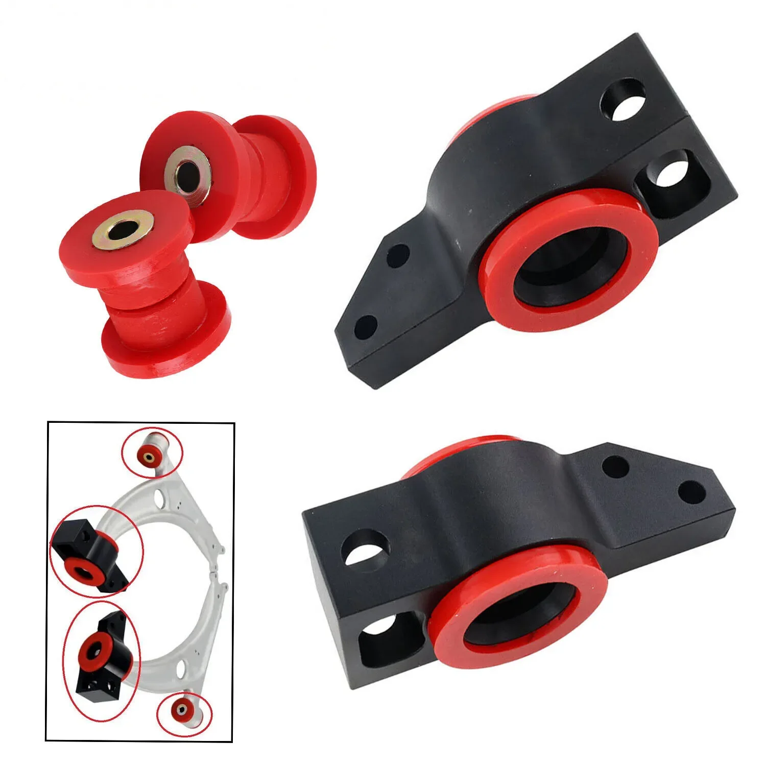 Polyurethane Front Lower Control Arm Bracket With Bushing For VW Golf Jetta Audi A3
Polyurethane Front Lower Control Arm Bracket With Bushing For VW Golf Jetta Audi A3