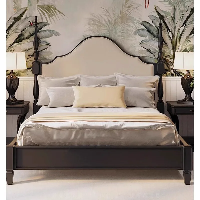 Simple modern American high-end bedroom bed art Morrie impression solid wood bed
Simple modern American high-end bedroom bed art Morrie impression solid wood bed
