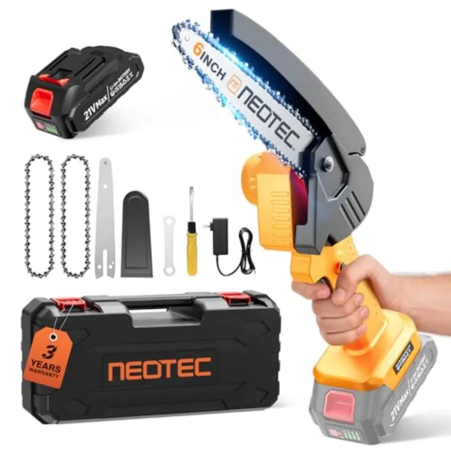 Мини-бензопила аккумуляторная 6-дюймовая NEOTEC, ручная электрическая цепная пила с аккумулятором 2000 мАч, работающая от батареи, для обрезки деревьев
Мини-бензопила аккумуляторная 6-дюймовая NEOTEC, ручная электрическая цепная пила с аккумулятором 2000 мАч, работающая от батареи, для обрезки деревьев