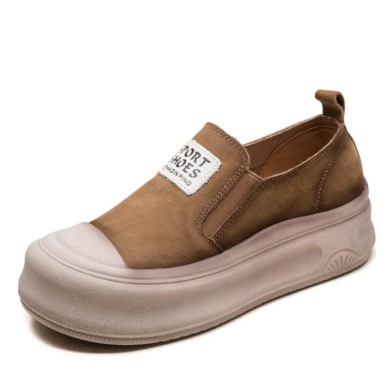 4.5CM Women Flat Platform Shoes Round Toe Slip On Loafers 2025 Ladies Genuine Leather Mixed Colors Literary Style Casual Shoes
4.5CM Women Flat Platform Shoes Round Toe Slip On Loafers 2025 Ladies Genuine Leather Mixed Colors Literary Style Casual Shoes