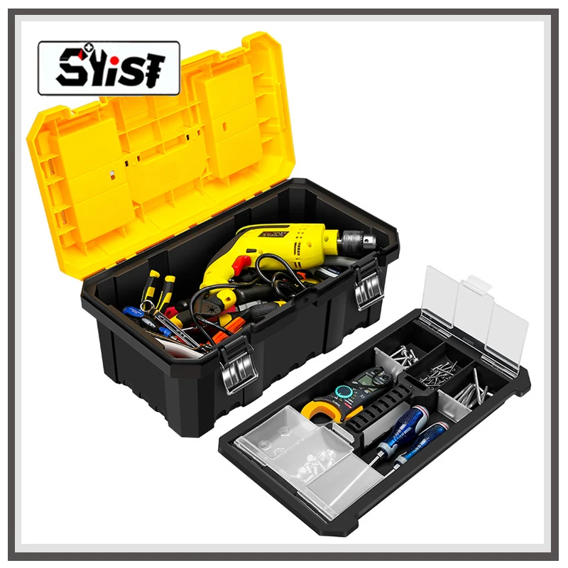 Storage Plastic Tool Box with Removable Tray,Small Tool Box Organizer with Screw Box, Yellow Hardware Organizer for Home
Storage Plastic Tool Box with Removable Tray,Small Tool Box Organizer with Screw Box, Yellow Hardware Organizer for Home