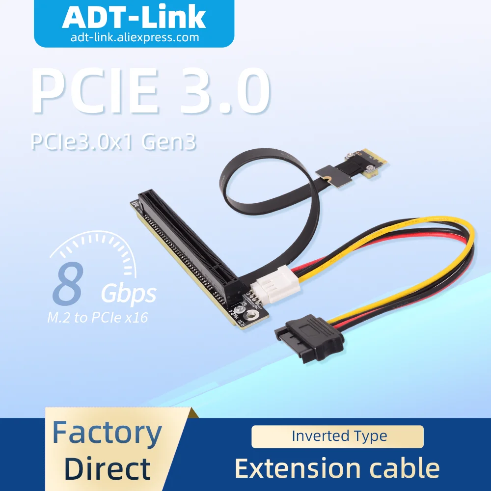 ADT-Link M.2 NGFF WiFi Key A.E To PCIe 3.0 4.0 X16 Riser Адаптер M.2 WiFi A.E Key Интерфейсный удлинительный кабель Gen3 8G/bps
ADT-Link M.2 NGFF WiFi Key A.E To PCIe 3.0 4.0 X16 Riser Адаптер M.2 WiFi A.E Key Интерфейсный удлинительный кабель Gen3 8G/bps