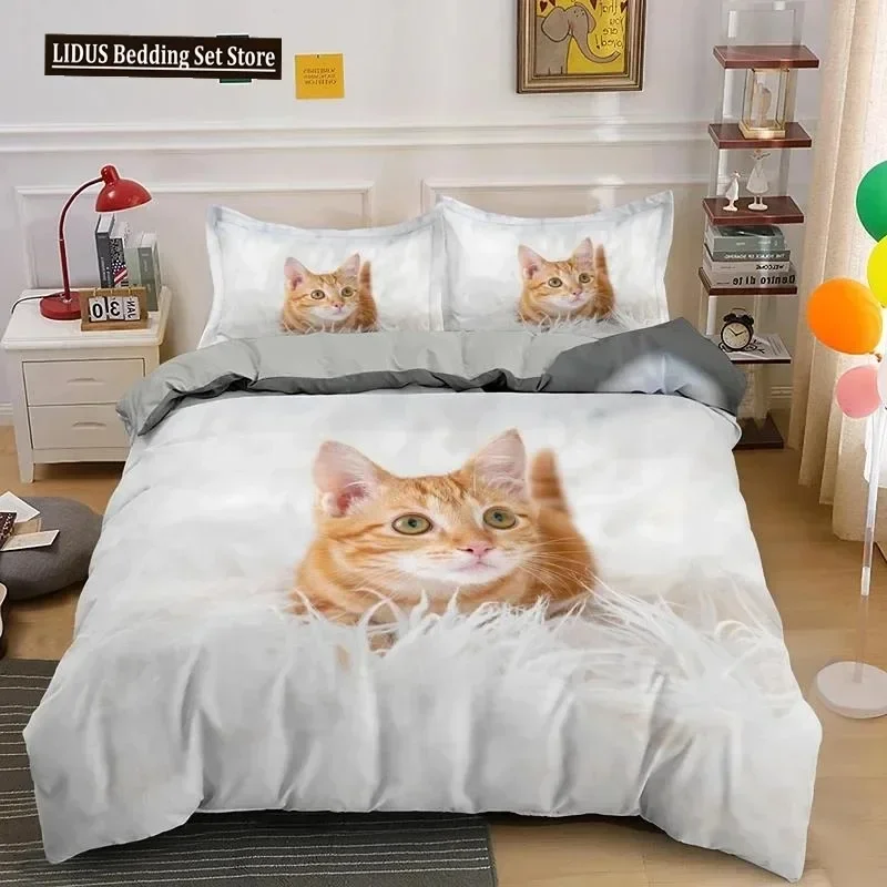 Комплект постельного белья с 3D принтом Lovely Pet Cat, пододеяльник с изображением животных, одинарный, двойной, королевский размер, пододеяльник с рисунком котенка, 3 шт., полиэстеровый пододеяльник
Комплект постельного белья с 3D принтом Lovely Pet Cat, пододеяльник с изображением животных, одинарный, двойной, королевский размер, пододеяльник с рисунком котенка, 3 шт., полиэстеровый пододеяльник