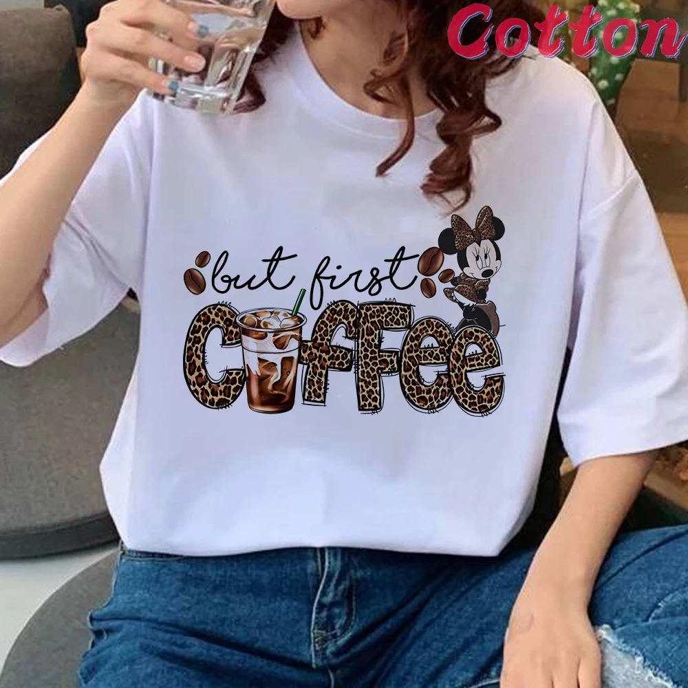 Minnie Mouse Coffee Graphic Leopard Love Women T-Shirt Cotton Fashion Short Sleeve T Shirt Ladies Print Clothes Casual Female
Minnie Mouse Coffee Graphic Leopard Love Women T-Shirt Cotton Fashion Short Sleeve T Shirt Ladies Print Clothes Casual Female