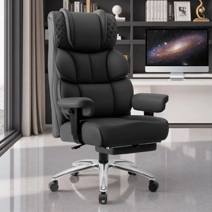Office Desk Chair, Big and Tall Leather Gaming Chair with Footrest, Wide Ergonomic Comfy Executive High-Back Reclining Computer
Office Desk Chair, Big and Tall Leather Gaming Chair with Footrest, Wide Ergonomic Comfy Executive High-Back Reclining Computer