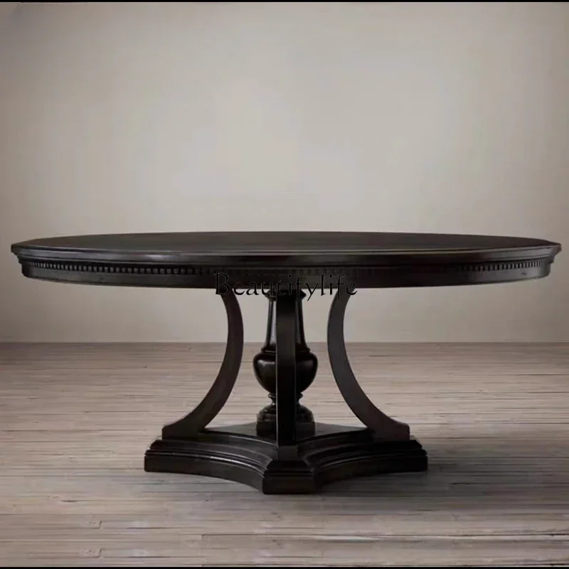 Whole house furniture French Country Retro Solid Wood round Table Small Apartment Nordic Simple Chinese Style Living Room Furnit
Whole house furniture French Country Retro Solid Wood round Table Small Apartment Nordic Simple Chinese Style Living Room Furnit