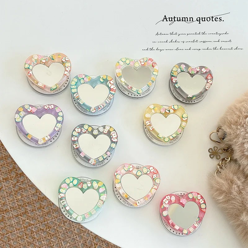 Korean Creative Heart-shaped Portable Touch-up Mirror Desktop Airbag Phone Stand Telescopic Ring Holder Griptok Grip Tok Bracket
Korean Creative Heart-shaped Portable Touch-up Mirror Desktop Airbag Phone Stand Telescopic Ring Holder Griptok Grip Tok Bracket