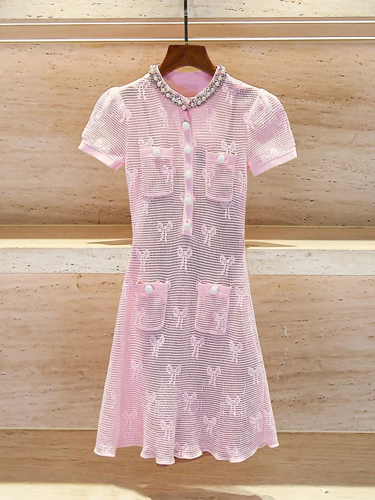 Pink Fishtail Knitted Dress Luxury Designer Sweet and Gentle Style Diamond-set Jacquard 2025 Summer High-end Women's Clothing
Pink Fishtail Knitted Dress Luxury Designer Sweet and Gentle Style Diamond-set Jacquard 2025 Summer High-end Women's Clothing