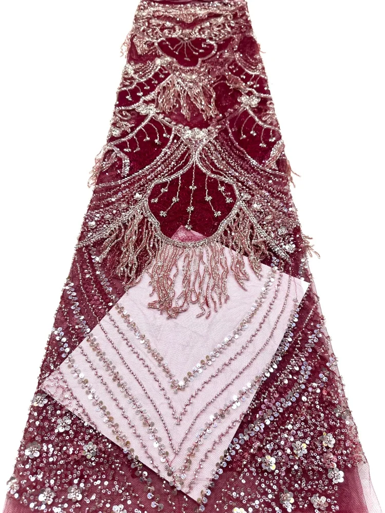 Nigerian Luxury Sequins Tassel Lace Fabric High Quality Beads African Fabric French for Women Wedding Party Dress
Nigerian Luxury Sequins Tassel Lace Fabric High Quality Beads African Fabric French for Women Wedding Party Dress