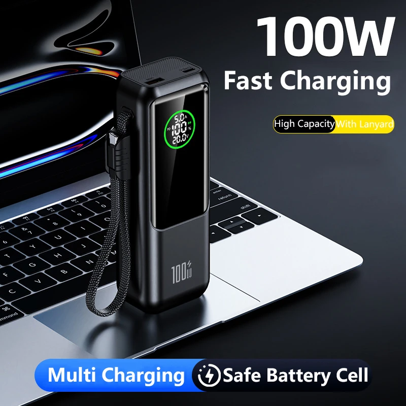 Power Bank 20000mAh with Cable PD 100W Fast Charging Portable Battery Charger Powerbank For Laptop iPhone Samsung Xiaomi Huawei
Power Bank 20000mAh with Cable PD 100W Fast Charging Portable Battery Charger Powerbank For Laptop iPhone Samsung Xiaomi Huawei