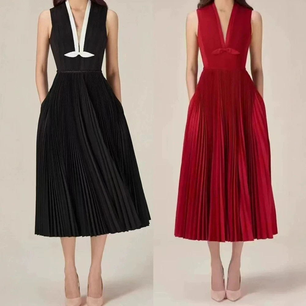 2025 French style heavy pleated dress Vietnamese design black and white contrasting slim dress long skirt-GZXX701
2025 French style heavy pleated dress Vietnamese design black and white contrasting slim dress long skirt-GZXX701