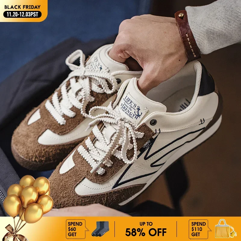 Maden Men's New Vintage Patchwork German Trainer Shoes Casual Sports Anti-slip Jogging Shoes Low-top Versatile Spring Fall Shoes
Maden Men's New Vintage Patchwork German Trainer Shoes Casual Sports Anti-slip Jogging Shoes Low-top Versatile Spring Fall Shoes