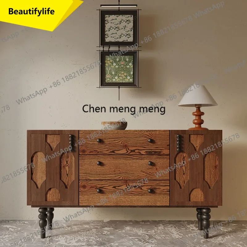 M45 Medieval solid wood porch cabinet, living room against the wall storage locker, American side cabinet
M45 Medieval solid wood porch cabinet, living room against the wall storage locker, American side cabinet