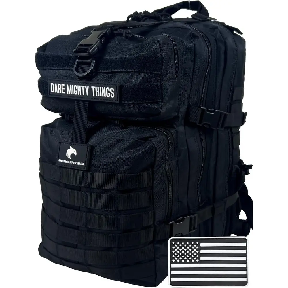 45L Elite Tactical Backpack | Enhanced Work & Military Grade | Water Resistant, Heavy Duty | 3-Day MOLLE Survival Bag (Carbon Bl
45L Elite Tactical Backpack | Enhanced Work & Military Grade | Water Resistant, Heavy Duty | 3-Day MOLLE Survival Bag (Carbon Bl