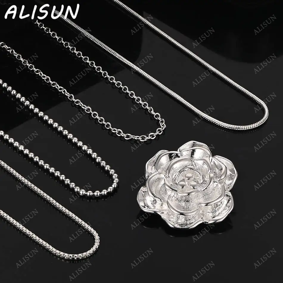 ALISUN 40-75cm 925 Sterling Silver Flower Pendant Necklace For Women Men Creativity Gifts Street All-match Party And Daily Wear
ALISUN 40-75cm 925 Sterling Silver Flower Pendant Necklace For Women Men Creativity Gifts Street All-match Party And Daily Wear