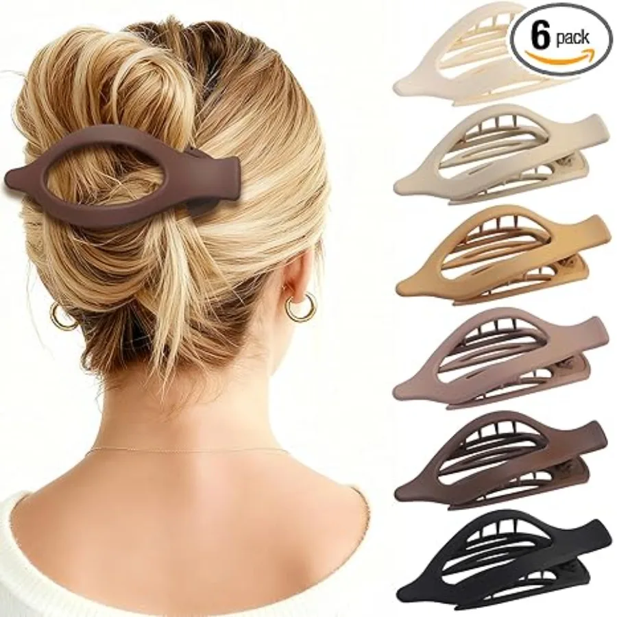 Flat Hair Clip 6 pcs Lay Down Claw Clips Hair Accessories for Women -Brown
Flat Hair Clip 6 pcs Lay Down Claw Clips Hair Accessories for Women -Brown