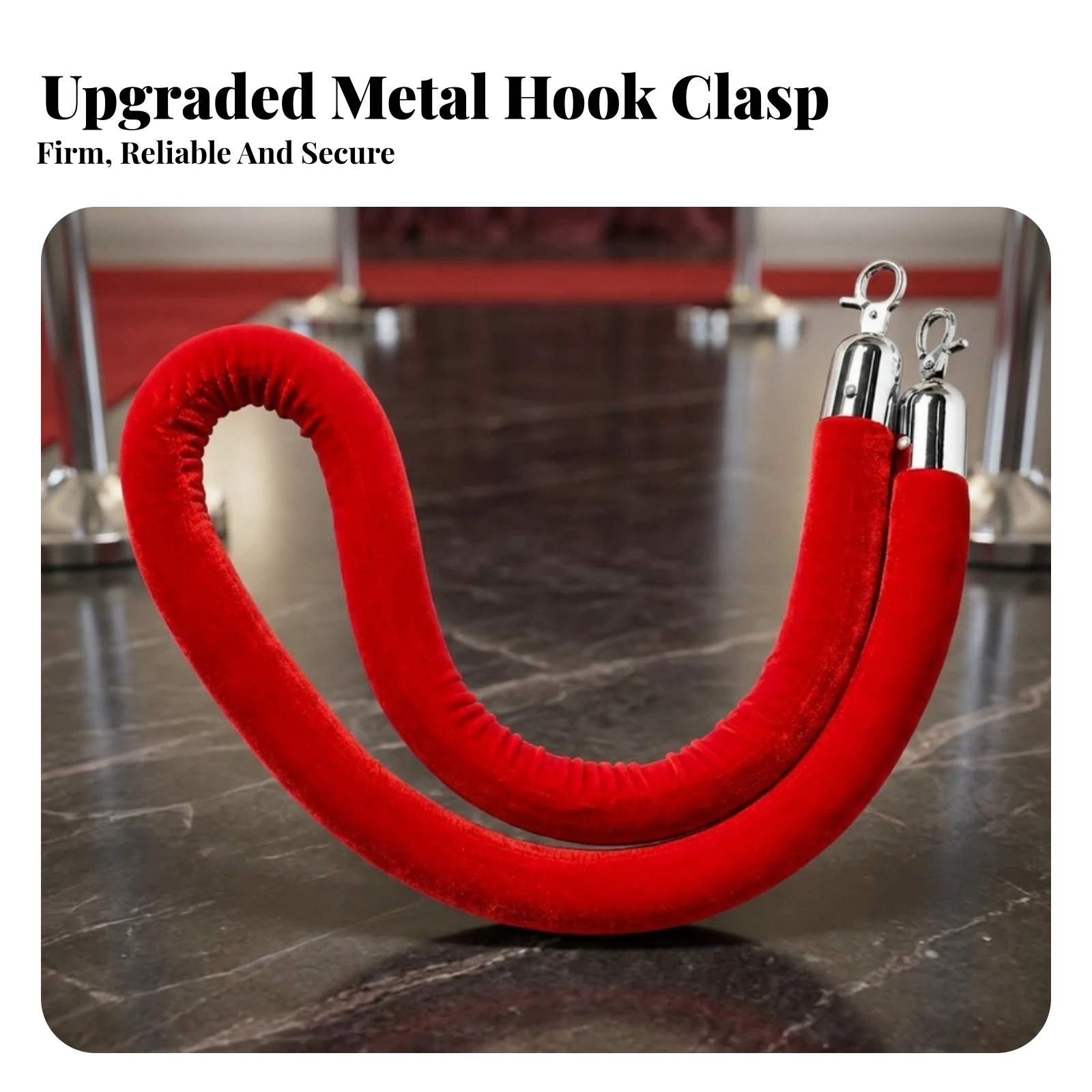Queue Barrier Rope Metal Clip Hardware Rope Connector Queue Pole Gold-Tone
Queue Barrier Rope Metal Clip Hardware Rope Connector Queue Pole Gold-Tone