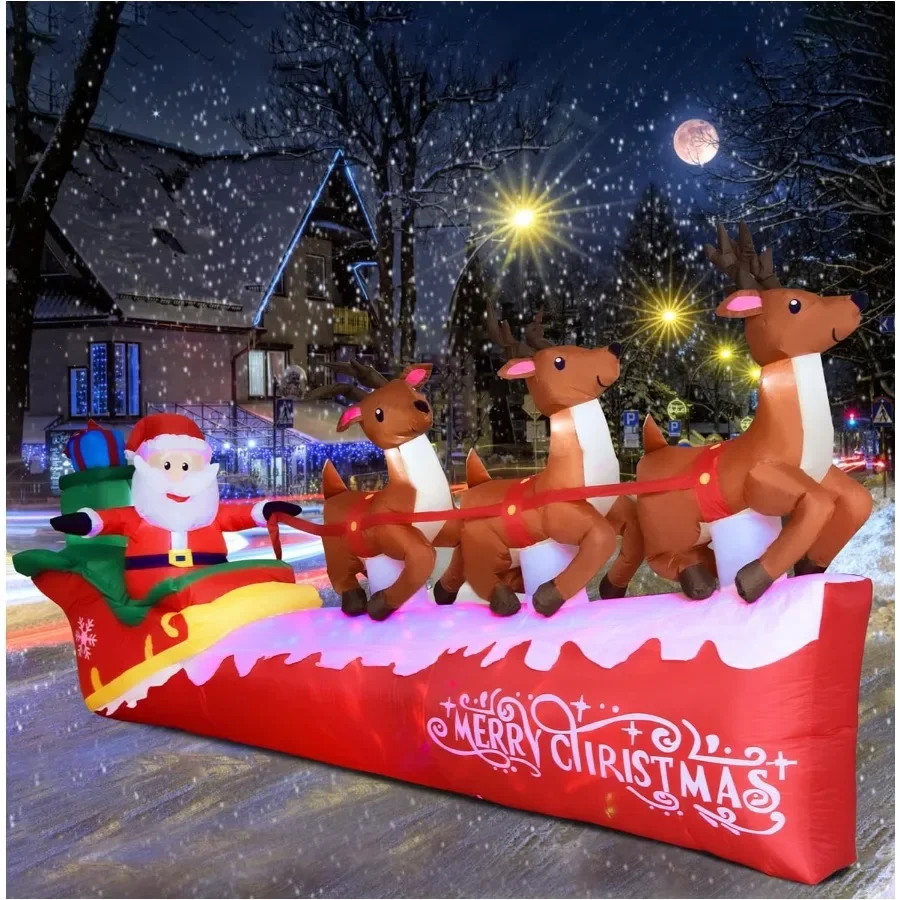 10FT Christmas Inflatable Santa Claus on Sleigh with 3 Reindeer Blow Up Yard Clearance with LED Lights Builtin Holiday Party De
10FT Christmas Inflatable Santa Claus on Sleigh with 3 Reindeer Blow Up Yard Clearance with LED Lights Builtin Holiday Party De