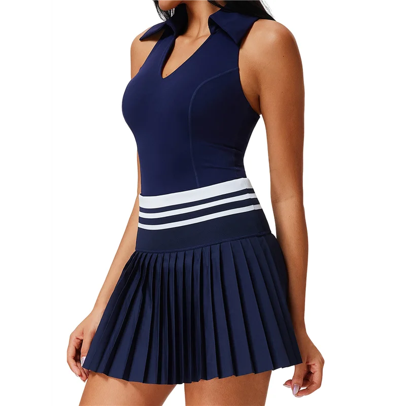 Women's Tennis Skirt Ribbed Golf Skirt Half Zip Pleated Sports Skirt With Built-In Shorts And Bra
Women's Tennis Skirt Ribbed Golf Skirt Half Zip Pleated Sports Skirt With Built-In Shorts And Bra