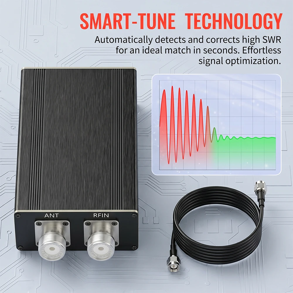 ATU-100Pro Shortwave Antenna Tuner 1.8MHz-55MHz Automatic Tuning Device 0.96 Inch OLED Micro USB Cable for Amateur Radio Use
ATU-100Pro Shortwave Antenna Tuner 1.8MHz-55MHz Automatic Tuning Device 0.96 Inch OLED Micro USB Cable for Amateur Radio Use