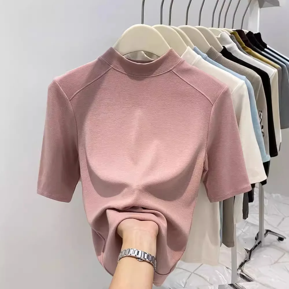 Elegant Euro Wool Half-High Collar Women's Innerwear Half-Sleeve Autumn Winter New Fashion Mid-Sleeve T-Shirt Top
Elegant Euro Wool Half-High Collar Women's Innerwear Half-Sleeve Autumn Winter New Fashion Mid-Sleeve T-Shirt Top
