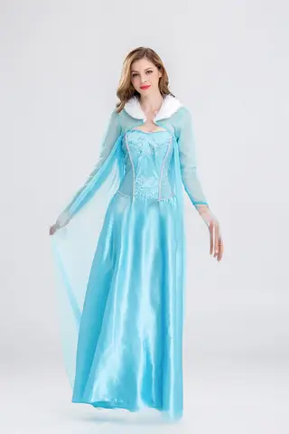 American court attire Halloween cosplay, ice and snow romance, Princess Elsa adult stage party