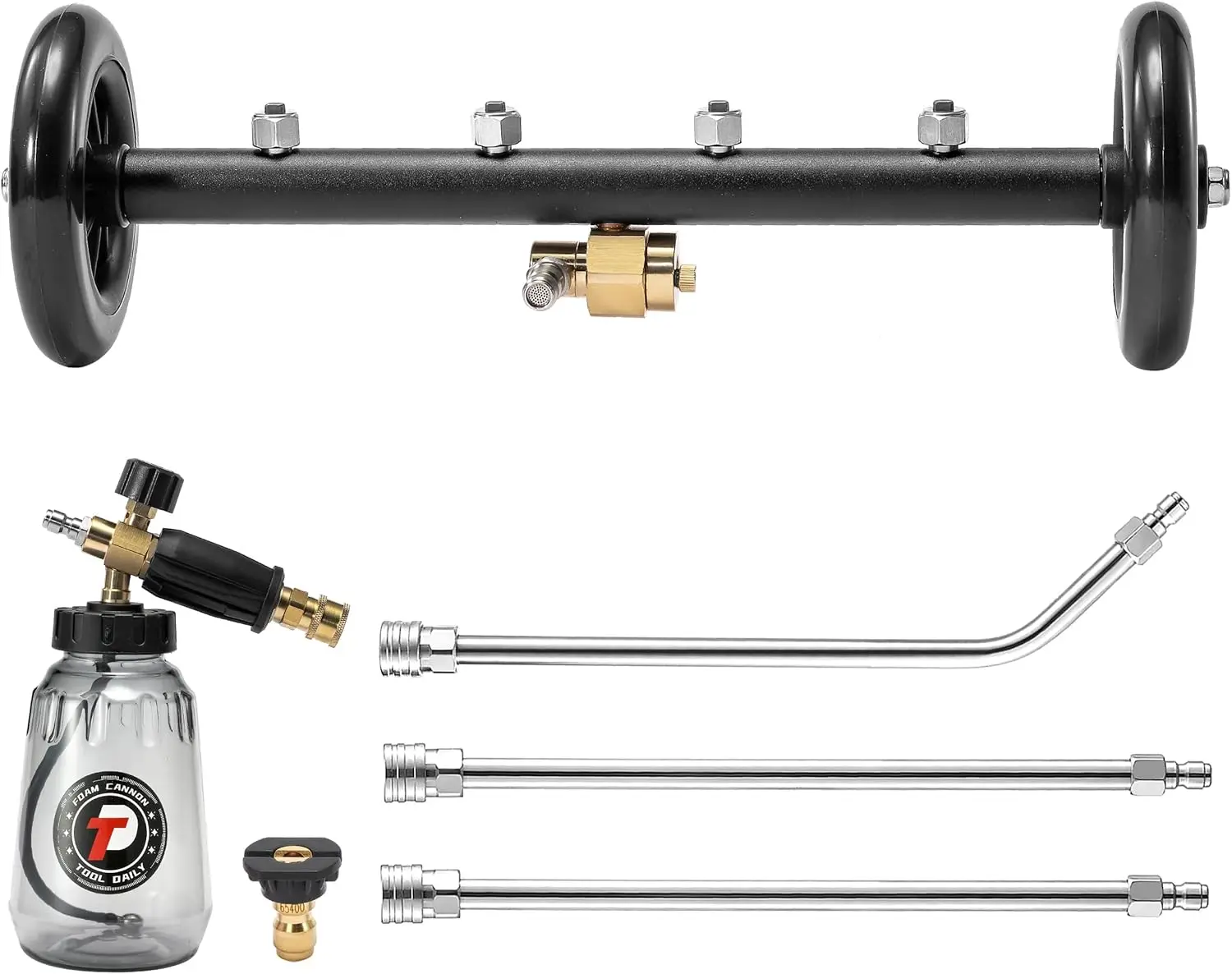 16-Inch Dual-Function Undercarriage Cleaner with Foam Cannon and Extension Wands, Up to 3600 PSI
16-Inch Dual-Function Undercarriage Cleaner with Foam Cannon and Extension Wands, Up to 3600 PSI