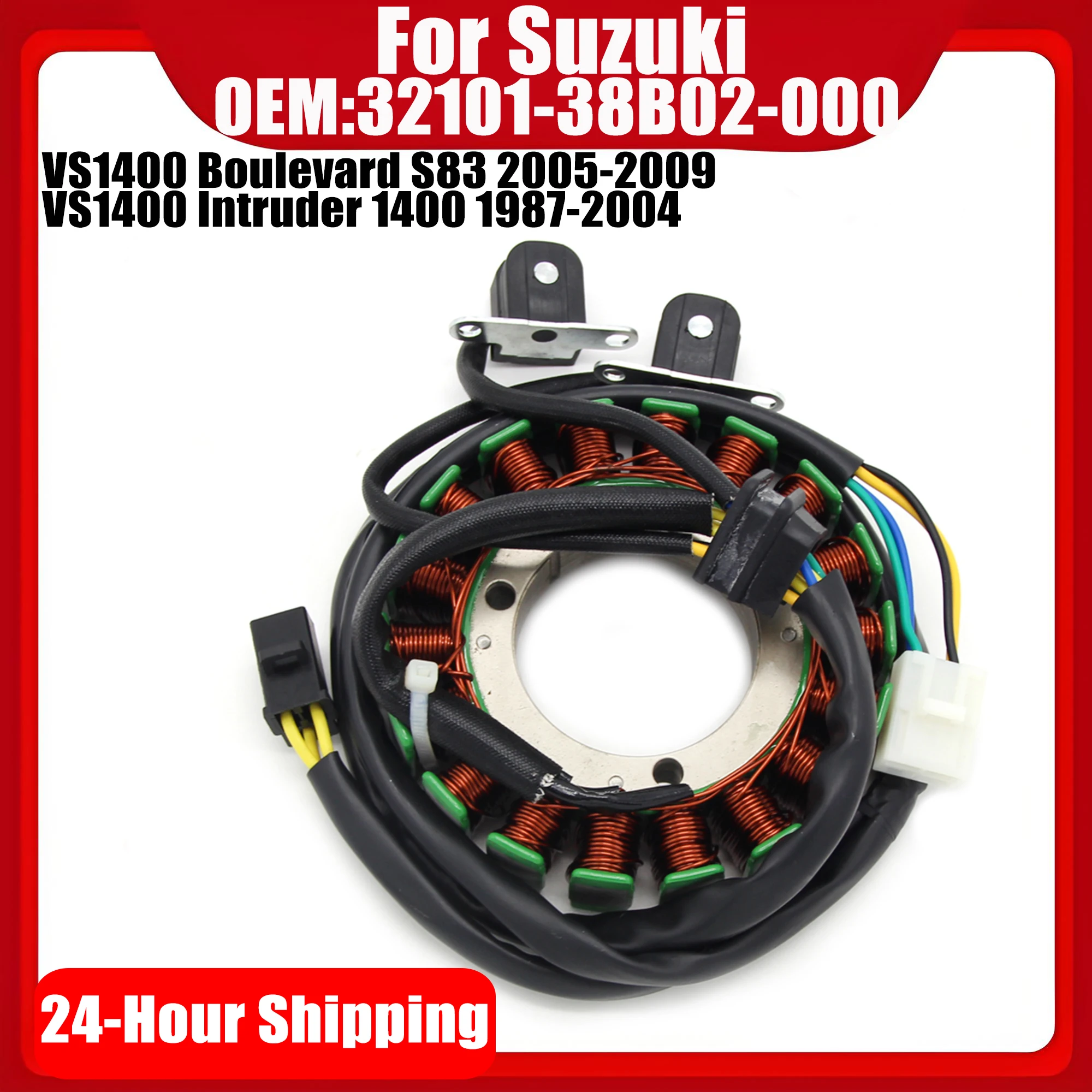 VS 1400 Stator Coil For Suzuki VS1400 Boulevard S83 2005-2009 VS1400 Intruder 1400 1987-2004 32101-38B02-000
VS 1400 Stator Coil For Suzuki VS1400 Boulevard S83 2005-2009 VS1400 Intruder 1400 1987-2004 32101-38B02-000