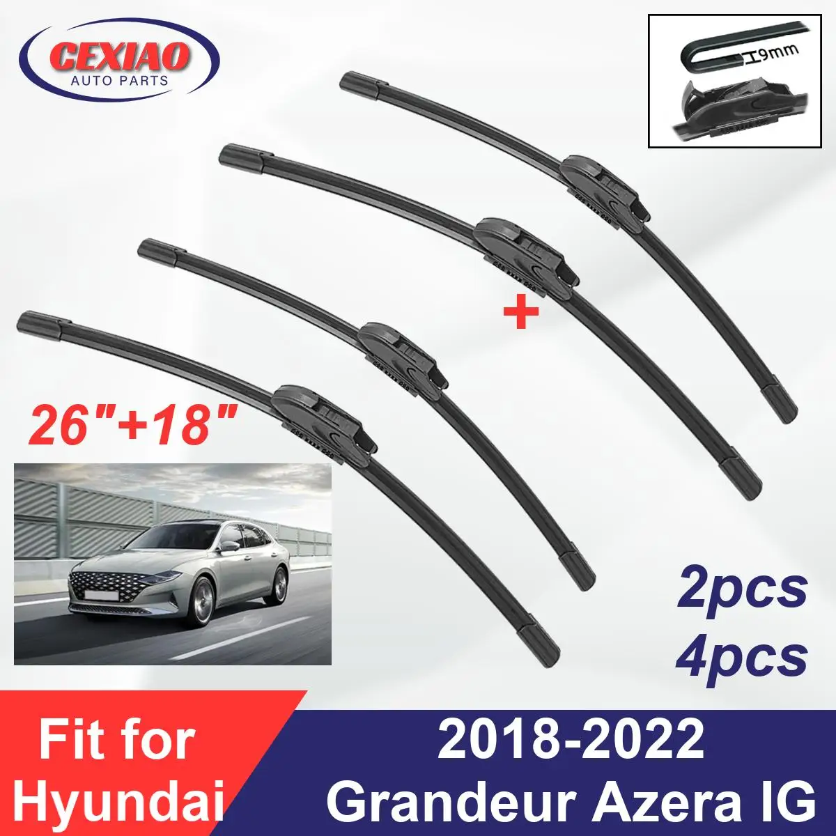 For Hyundai Grandeur Azera IG 2018-2022 Front Wiper Blades Boneless Frameless Rubber Cleaning
For Hyundai Grandeur Azera IG 2018-2022 Front Wiper Blades Boneless Frameless Rubber Cleaning