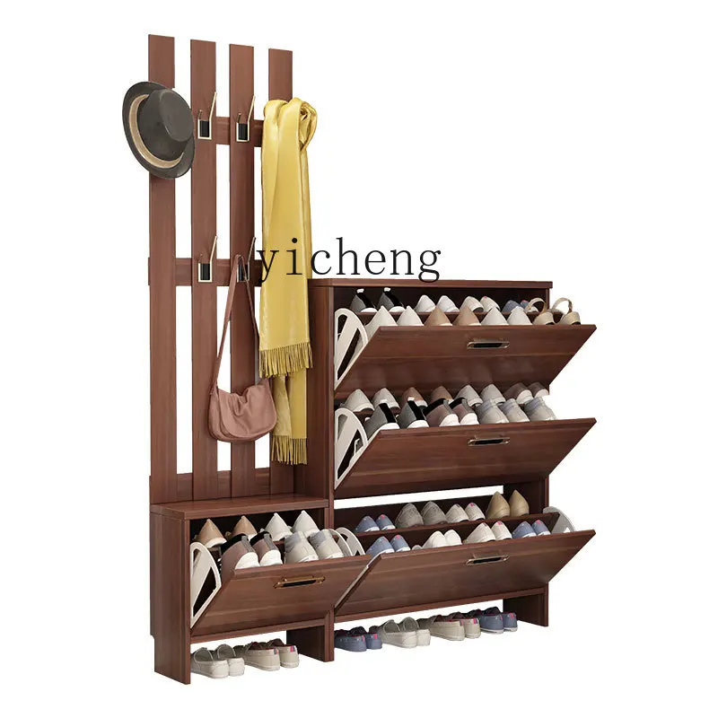 XL solid wood shoe cabinet Chinese ultra-thin tipping bucket shoe change stool hanger integrated entrance household
XL solid wood shoe cabinet Chinese ultra-thin tipping bucket shoe change stool hanger integrated entrance household