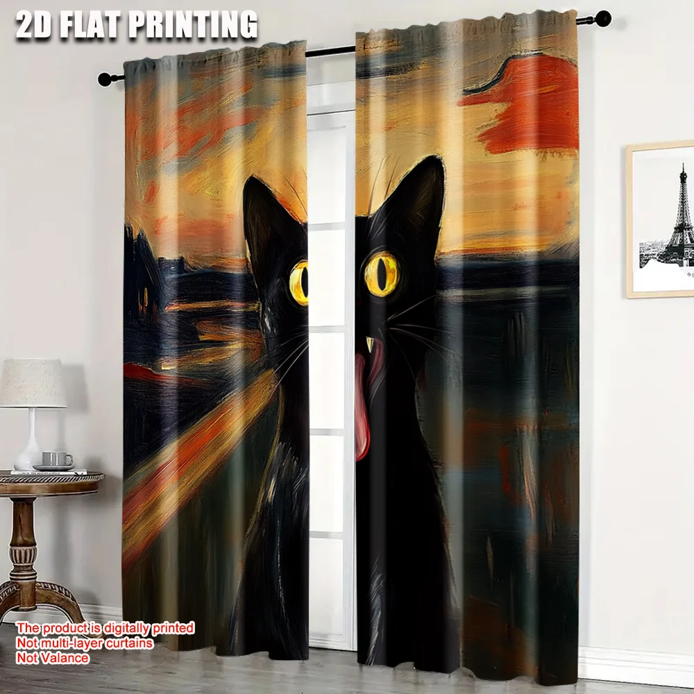 2pc, Curtain Black Cat Art Protecting Privacy Family Party Decoration Use for bedroom and living room decoration
2pc, Curtain Black Cat Art Protecting Privacy Family Party Decoration Use for bedroom and living room decoration