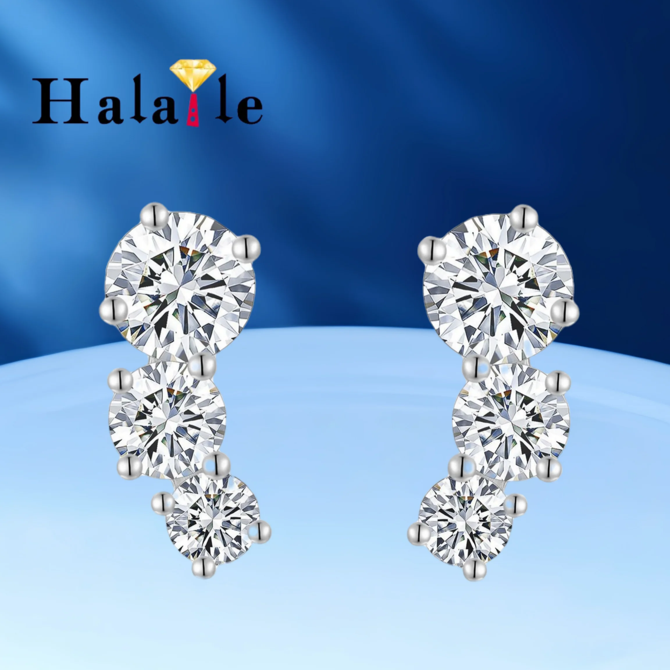 Halaile 3,6 карата D цвет муассанит однорядные серьги-гвоздики для женщин стерлингового серебра 925 пробы сверкающие модные роскошные свадебные подарки 
Halaile 3,6 карата D цвет муассанит однорядные серьги-гвоздики для женщин стерлингового серебра 925 пробы сверкающие модные роскошные свадебные подарки