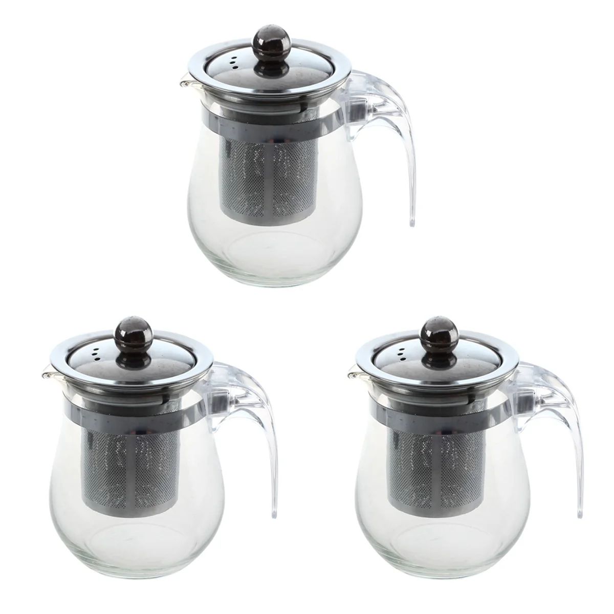 A71P 3X 350mL Heat-Resistant Clear Glass Teapot Stainless Steel Infuser Flower Tea Pot
A71P 3X 350mL Heat-Resistant Clear Glass Teapot Stainless Steel Infuser Flower Tea Pot