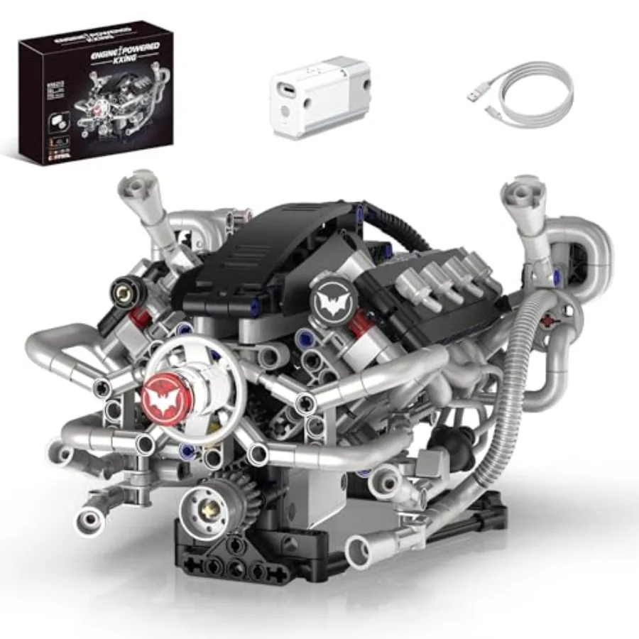 Mini V8 Engine Model Kit That Runs, 770PCS Motorized Building Set for Adults with Lights, STEM Construction Engineering Toy, DI
Mini V8 Engine Model Kit That Runs, 770PCS Motorized Building Set for Adults with Lights, STEM Construction Engineering Toy, DI