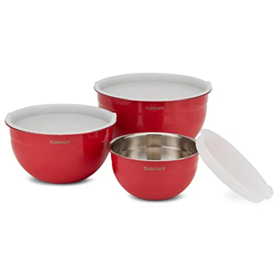 Stainless Steel Mixing Bowls with Lids for Kitchen Use, Red, Durable and Stackable, Set of 3
Stainless Steel Mixing Bowls with Lids for Kitchen Use, Red, Durable and Stackable, Set of 3