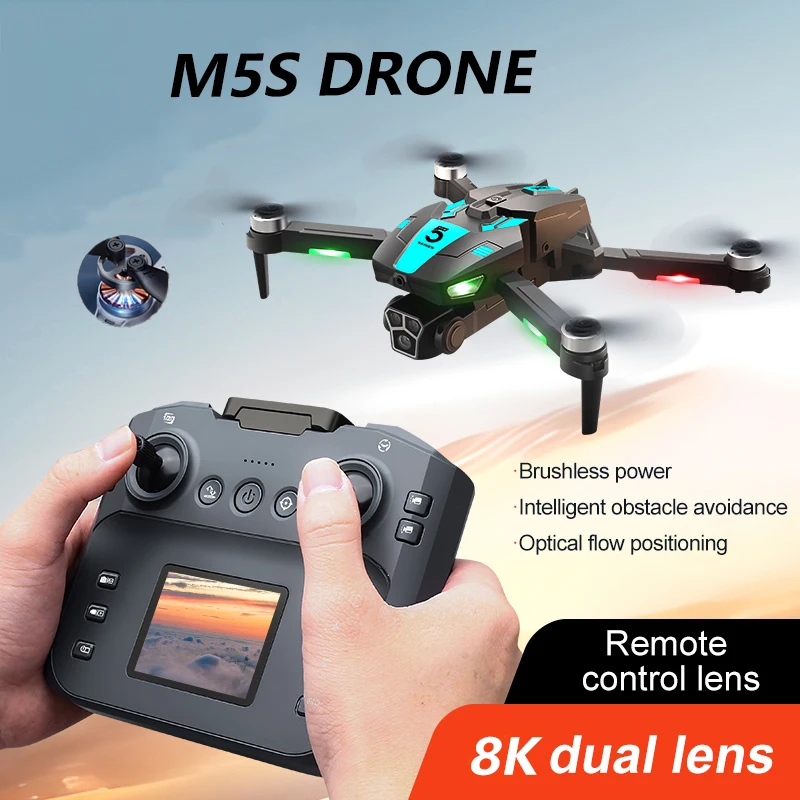 New M5S Drone 8K Professional HD Dual Camera 5G Wifi With Screen Remote Control Optical Flow Obstacle Avoidance Quadcopter
New M5S Drone 8K Professional HD Dual Camera 5G Wifi With Screen Remote Control Optical Flow Obstacle Avoidance Quadcopter