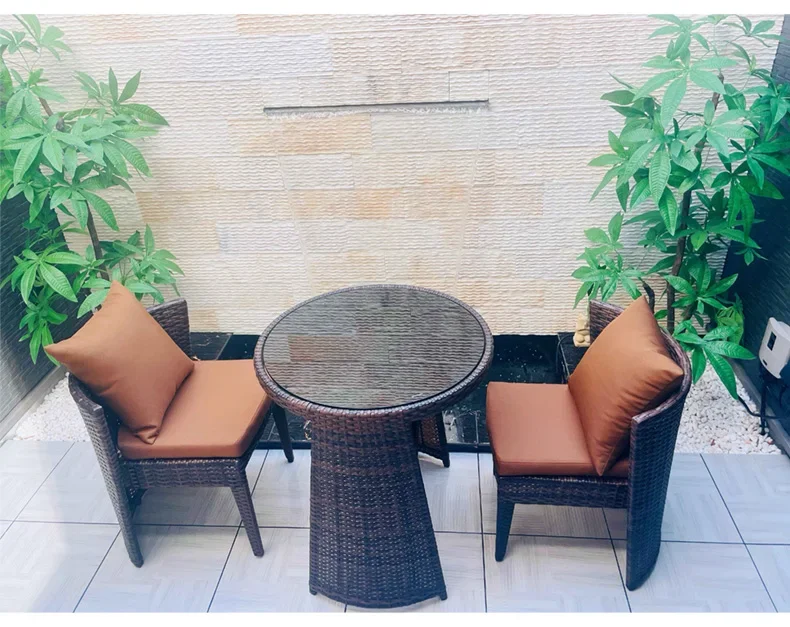 Balcony tea table and chair outdoor rattan chair three-piece round table small coffee table chair rattan garden
Balcony tea table and chair outdoor rattan chair three-piece round table small coffee table chair rattan garden