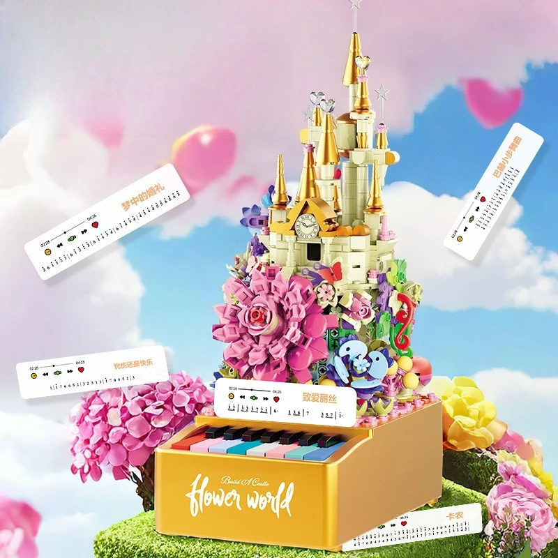MOC Actually Playable Magic Piano Flower Castle Building Blocks Set Artificial Sky House Toys For Children Birthday Holiday Gift
MOC Actually Playable Magic Piano Flower Castle Building Blocks Set Artificial Sky House Toys For Children Birthday Holiday Gift