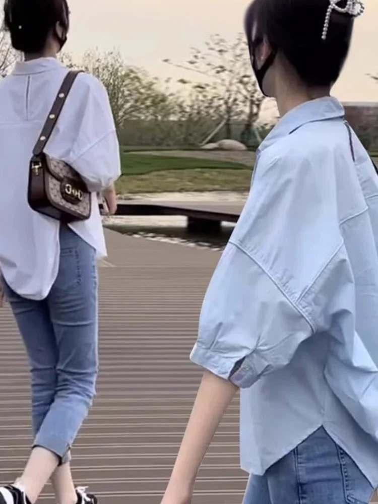 White Loose Short Sleeve Women's Shirt Design Sensation 2025 Summer New Style Korean Version Fashionable Top
White Loose Short Sleeve Women's Shirt Design Sensation 2025 Summer New Style Korean Version Fashionable Top